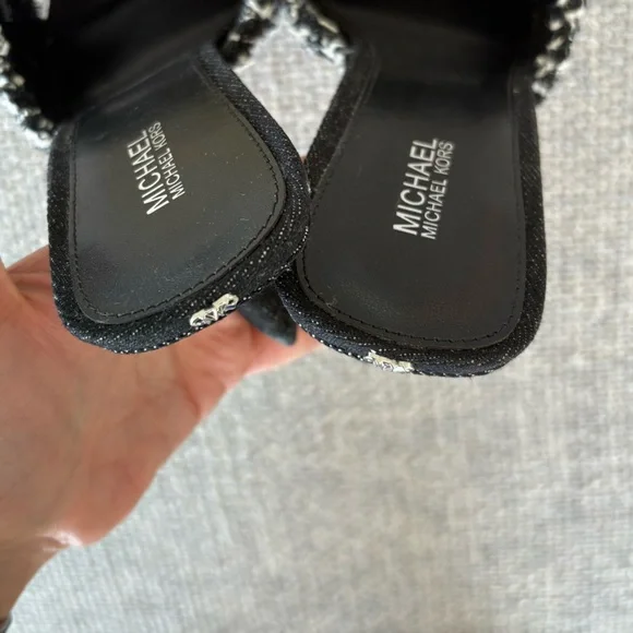 Michael Kors Tessa Frayed Denim Mule Sandals – Size 8.5 brand new - Picture 6 of 13